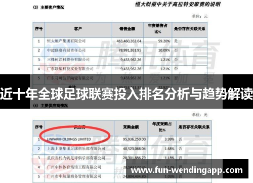 近十年全球足球联赛投入排名分析与趋势解读