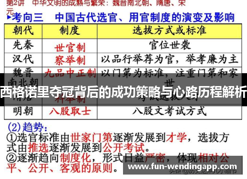 西格诺里夺冠背后的成功策略与心路历程解析
